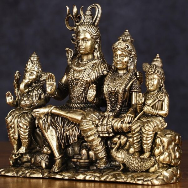 Shiv Parivar Statue, 11 CM Brass Shiv Family with mata parvati, ganesha, kartike | eBay - Image 2