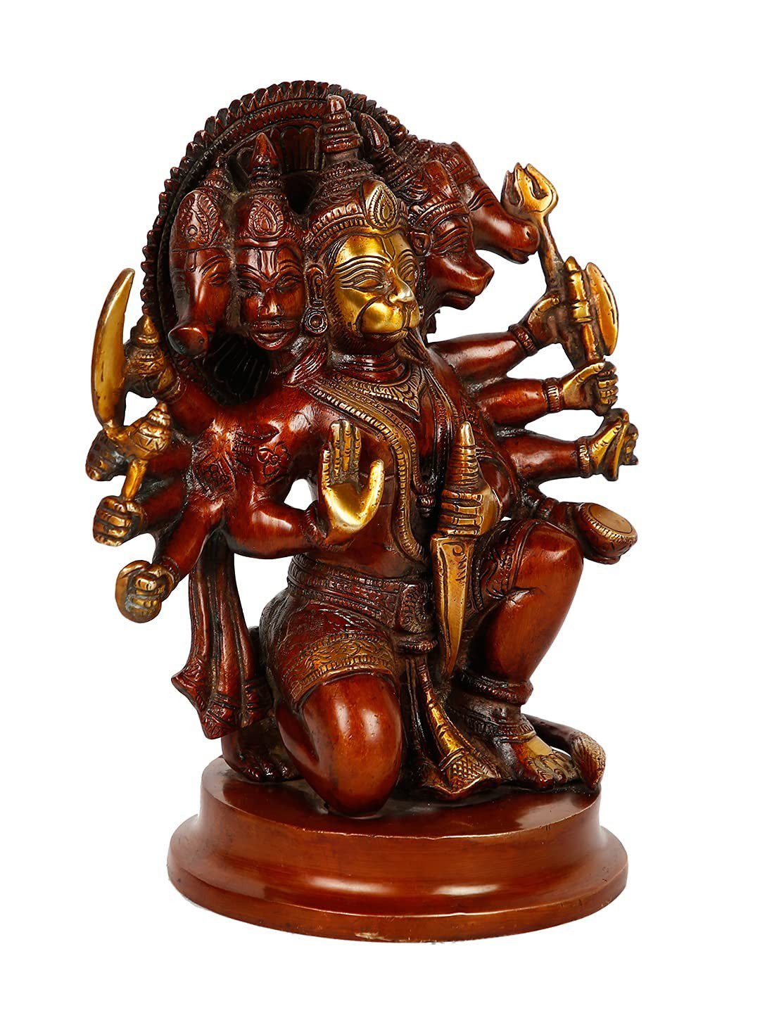 Panchmukhi Hanuman Murti idol Statue Bajrang Bali Brass for Home Pooja Room & Ma | eBay - الصورة 5