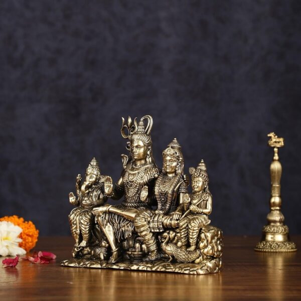 Shiv Parivar Statue, 11 CM Brass Shiv Family with mata parvati, ganesha, kartike | eBay - Image 4