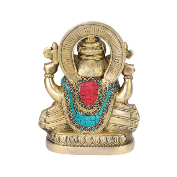 Large Brass Ganesha Idol Statue Decorated with Multicolored Gem Stone Handwork | eBay - Image 3