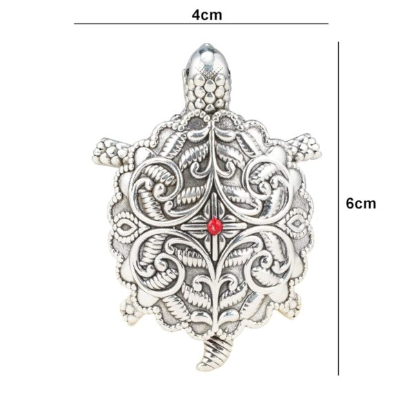 999 Silver Hollow Tortoise, Oxidized Finish Kachua Idol for Temple, Home Decorat | eBay - Image 3