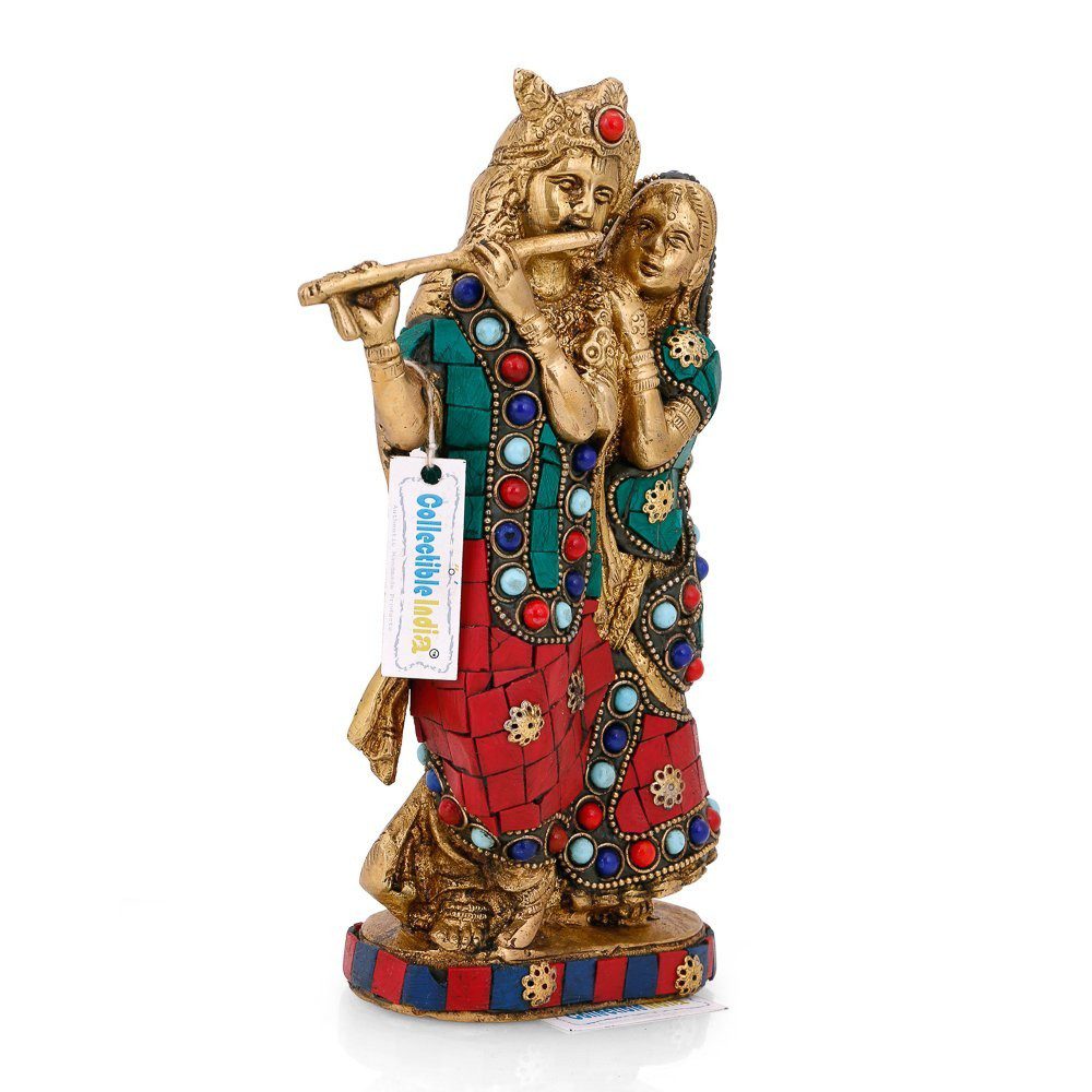 Brass Lord Krishna Idol, 8 Inches Height, Multicolour, 1 Piece | eBay - الصورة 2