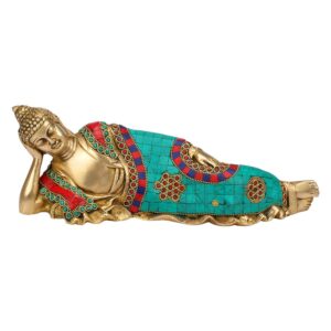 Brass Sleeping Buddha for Home Decor in Multicolor Length 12 Inch Buddha Idol fo | eBay