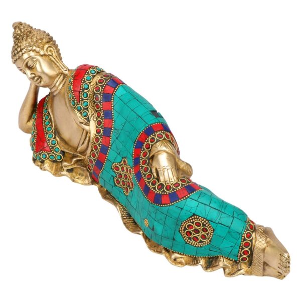 Brass Sleeping Buddha for Home Decor in Multicolor Length 12 Inch Buddha Idol fo | eBay - Image 2