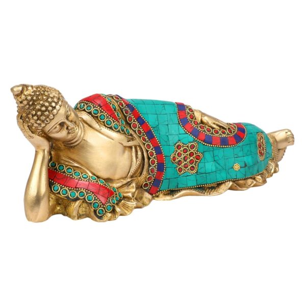 Brass Sleeping Buddha for Home Decor in Multicolor Length 12 Inch Buddha Idol fo | eBay - Image 3