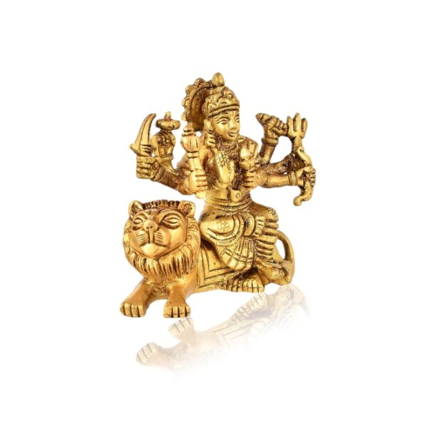 Brass Sherawali Durga MATA Idol Murti Statue Sitting on Lion - Religious Idol Fi | eBay - Image 2