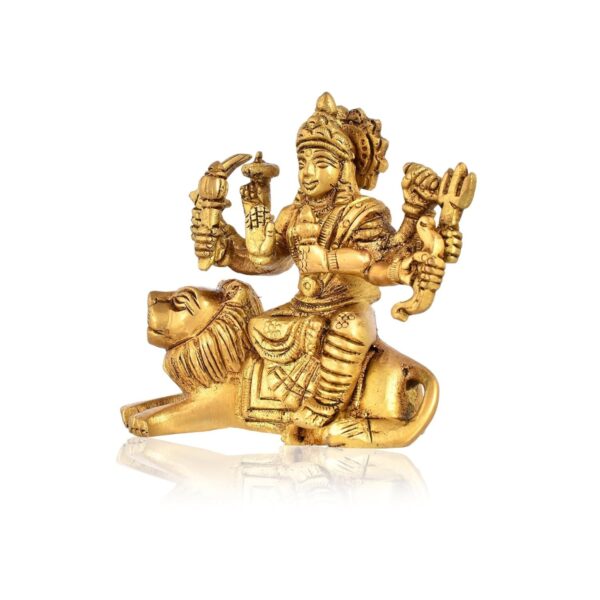 Brass Sherawali Durga MATA Idol Murti Statue Sitting on Lion - Religious Idol Fi | eBay - Image 3