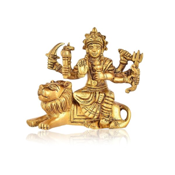 Brass Sherawali Durga MATA Idol Murti Statue Sitting on Lion - Religious Idol Fi | eBay - Image 5