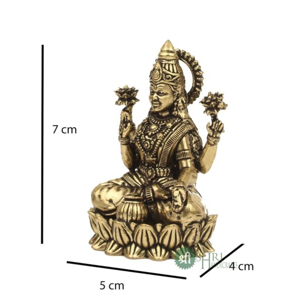 Brass 2" Goddess Maa Laxmi Idol Murti Statue for Home and Office (5x3x2 cms, 40g | eBay - Image 5
