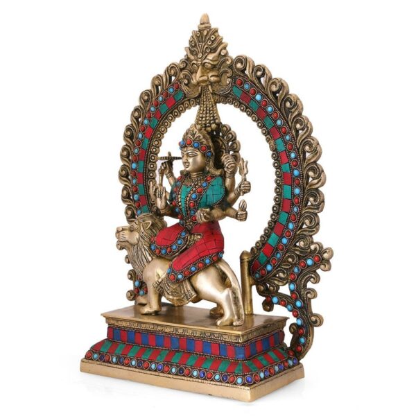 Brass Durga Idol, 15 Inches Height, Multicolour | eBay - Image 4