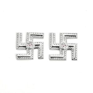 Black Silver BIS Hallmarked Pair of 925 Pure Silver Swastik for Pooja , Mandir D | eBay