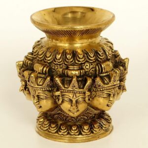 Ashtalakshmi Brass Kalash Lota, Traditional Religious Figurine, Gold Coloured De | eBay