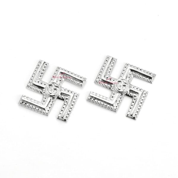 Black Silver BIS Hallmarked Pair of 925 Pure Silver Swastik for Pooja , Mandir D | eBay - Image 2