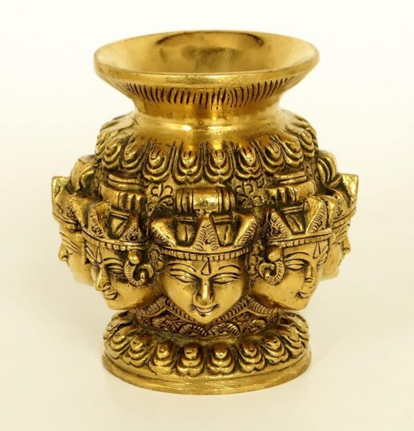 Ashtalakshmi Brass Kalash Lota, Traditional Religious Figurine, Gold Coloured De | eBay - Image 3