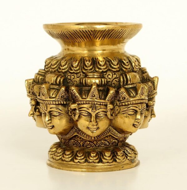 Ashtalakshmi Brass Kalash Lota, Traditional Religious Figurine, Gold Coloured De | eBay - Image 4