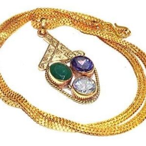 Multicolour Libra Zodiac Tula Rashi Semi-Precious Gemstone Prosperity Pendant fo | eBay