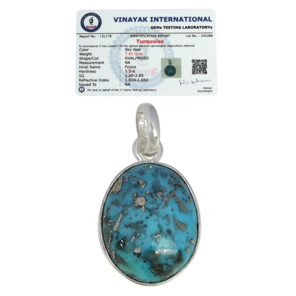 Products Natural Certified firoza Turquoise Gemstone Pendant Original Silver 925 | eBay - Image 2