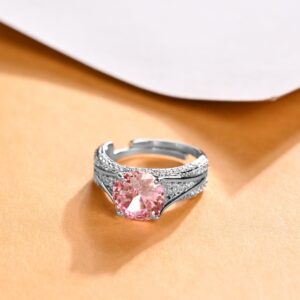 925 Sterling Silver Tove Pink Solitaire Wedding Finger Ring | Swiss Zircon Plati | eBay