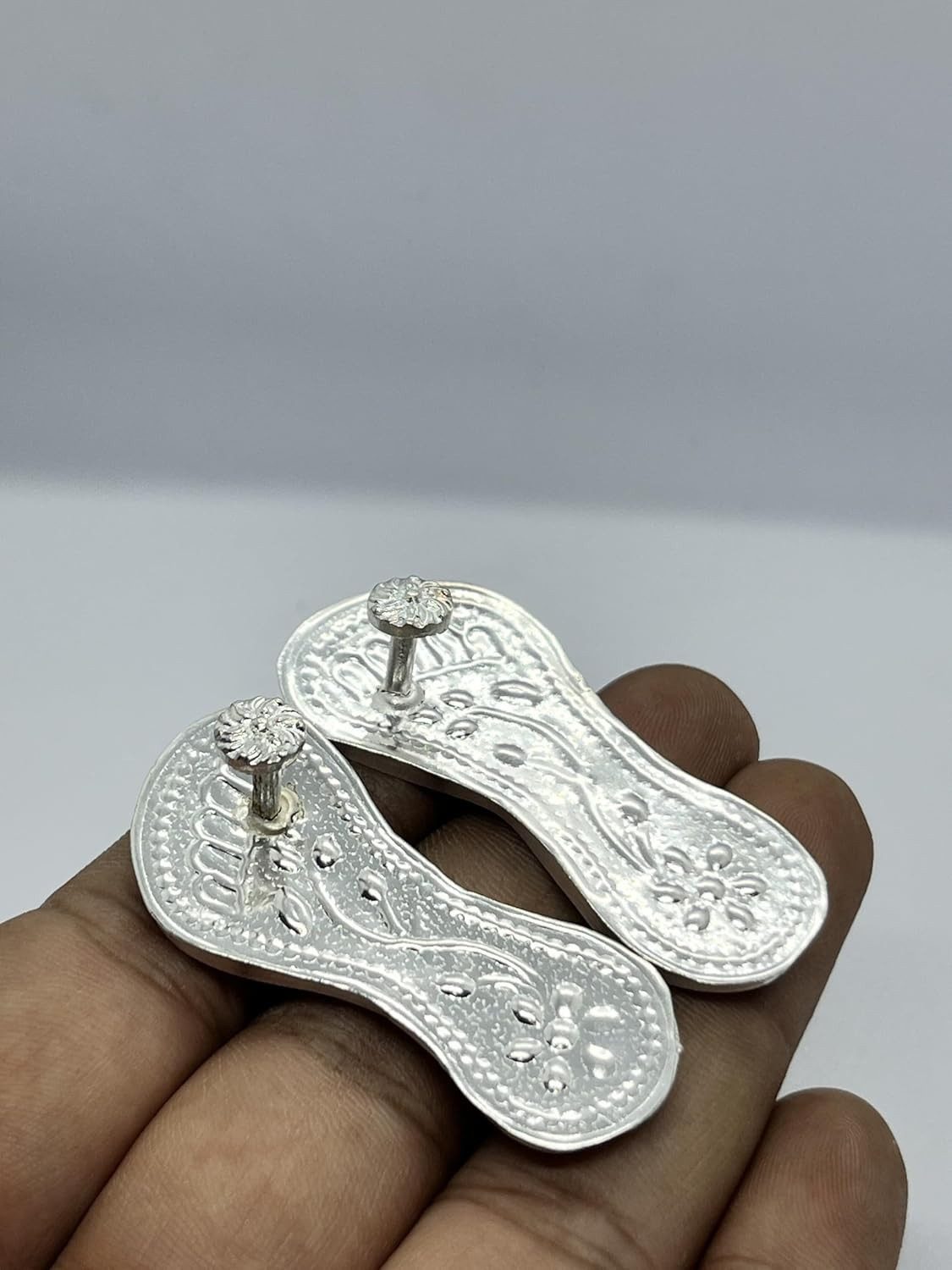 Silver Laxmi Feet Idols for Hindu Worship, 5 cm Large Size | eBay