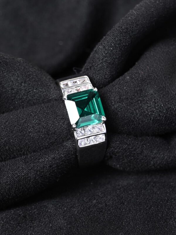 925 Sterling Silver Prince Men Ring |Size Adjustable, Platinum Plated, Swiss Zir | eBay - Image 4