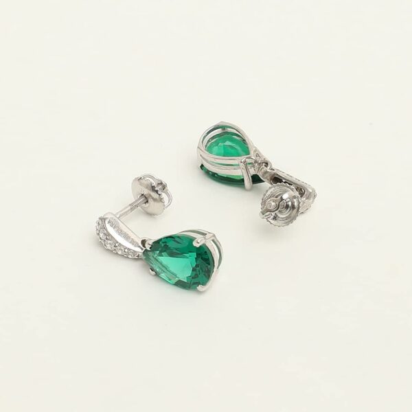 925 Sterling Silver Dark Green Tear Drop Pendant Earring Chain Jewellery Set | R | eBay - Image 2
