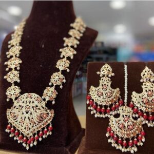 Long Rani Haar Gold Plated Mirror Kundan Jewelry Party Wear Jewelry Set Necklace | eBay