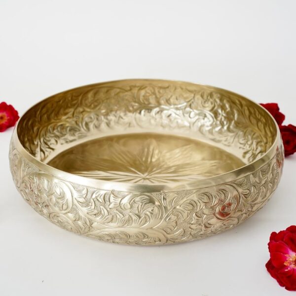 Classic Golden Aluminium Chitai Design 10 inches Urli Indoor Outdoor Center Tabl | eBay - Image 5