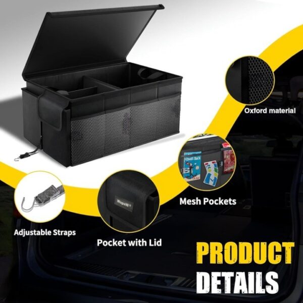 Automobiles Car Trunk Organizer Bag with Lid Large Size Multi Compartment Car O | eBay - Image 2