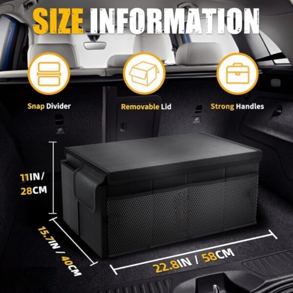 Automobiles Car Trunk Organizer Bag with Lid Large Size Multi Compartment Car O | eBay - Image 4