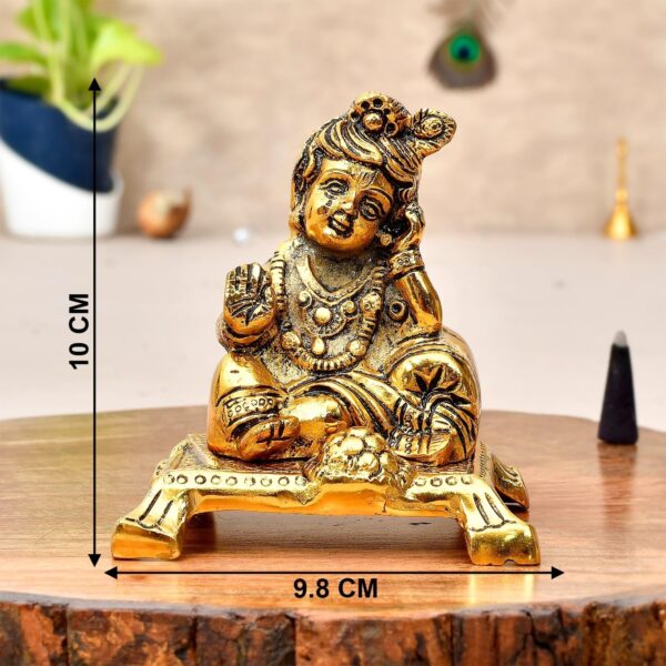 Metal Handicraft Hindu God Krishna Kanha Ji for Home Office Temple Diwali Decor | eBay - Image 3