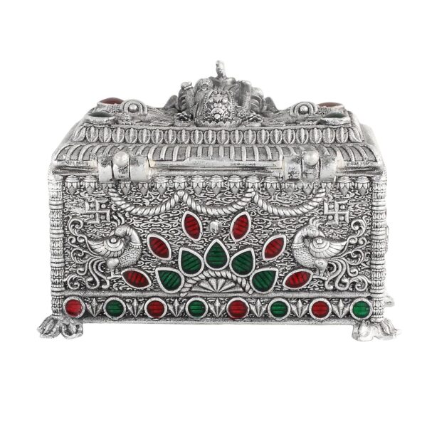 Pure Silver Decorative Maa Laxmi with Intricate Floral & Elephant Engravings Kum | eBay - Image 5
