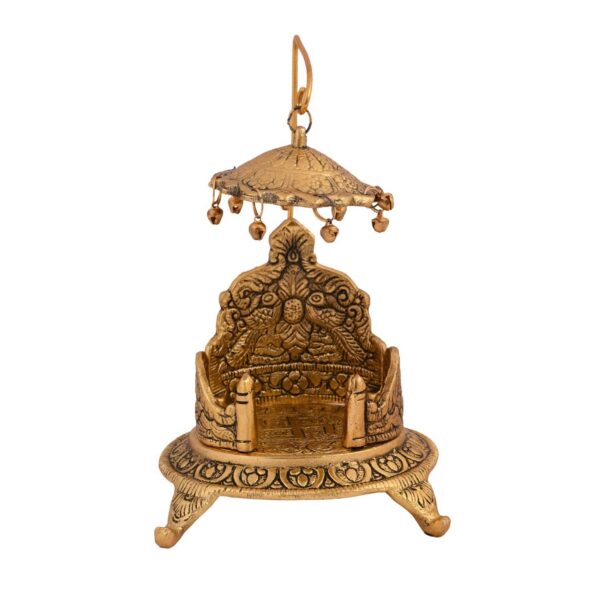 India Metal Singhasan Oval Shaped for Ganesha Krishna God Idols - Gold Plated L | eBay - Image 3