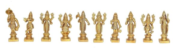 DASHAVATAR/Vishnu Avatars Statue Set (10 PC) Golden Color in Brass (Height : 3.0 | eBay - Image 3
