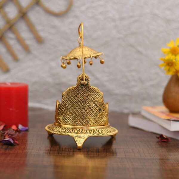 India Metal Singhasan Oval Shaped for Ganesha Krishna God Idols - Gold Plated L | eBay - Image 4
