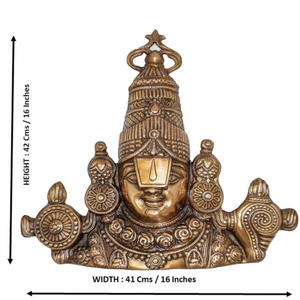 Wall Hanging Idol – 16 Inch Metal Balaji Face Decor for Entrance, Pooja Room & G | eBay - Image 3