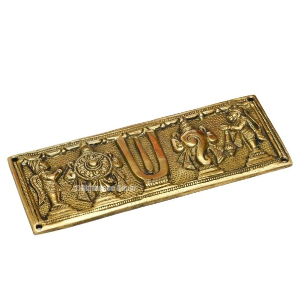 Pure Brass Shanku Chakra Hanging Wallplate with Garuda and Hanuman | 8 x 3 Inche | eBay - Image 2
