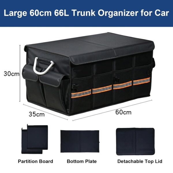 Car Storage Box with Reinforced Aluminium Handles, Non-Slip Base & Multiple Poc | eBay - Image 2