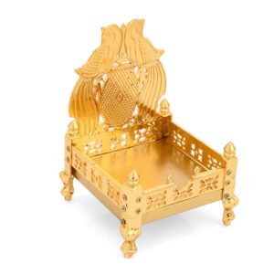 Metal Gold Plated ladoo Gopal Singhasan Pooja Chowki mandir for God Thakur Puja | eBay