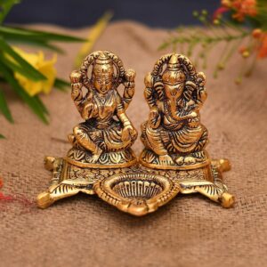 Laxmi Ganesh murti Idol Ganesha Diya puja Deepak - Metal Lakshmi Ganesh Statue | eBay
