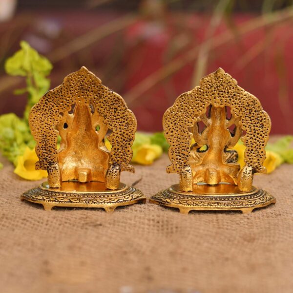 Laxmi Ganesh Set Idol Showpiece Metal Gold Plated Lakshmi Ganesha Idols for Diw | eBay - Image 4