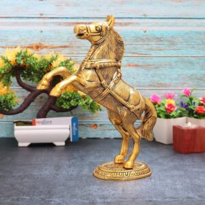 Metal Animal Horse Statue Showpiece Decorative Figurine, Height 27 cm, Gold Anti | eBay
