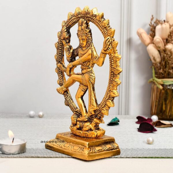 Golden Metal Handicraft Shiva Idol Natraj Statue for Home Decor Dancing Shiva Na | eBay - Image 2