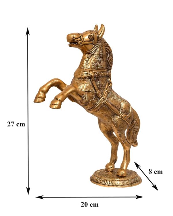 Metal Animal Horse Statue Showpiece Decorative Figurine, Height 27 cm, Gold Anti | eBay - Image 2