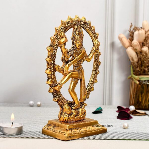 Golden Metal Handicraft Shiva Idol Natraj Statue for Home Decor Dancing Shiva Na | eBay - Image 3