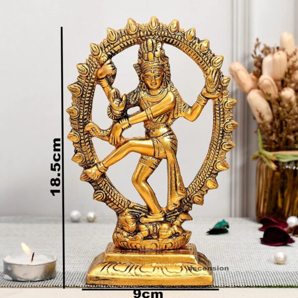Golden Metal Handicraft Shiva Idol Natraj Statue for Home Decor Dancing Shiva Na | eBay - Image 4