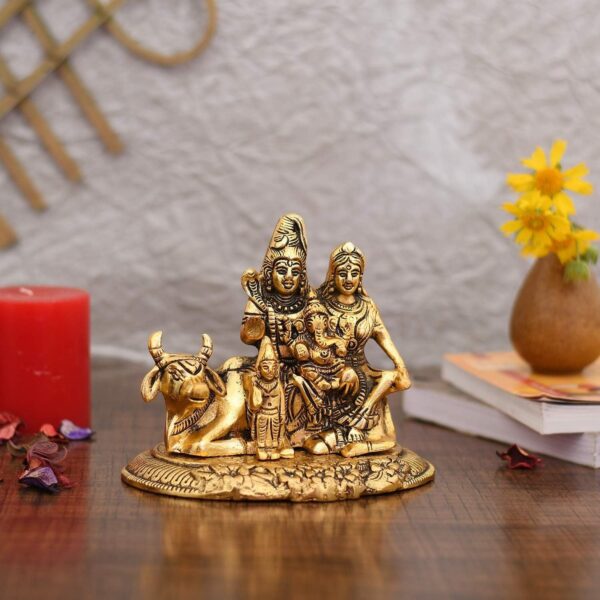 Handcrafted Shiva Parvati Ganesh Idol Shiv Parivar Murti Statue Sculpture - Lord | eBay - Image 3