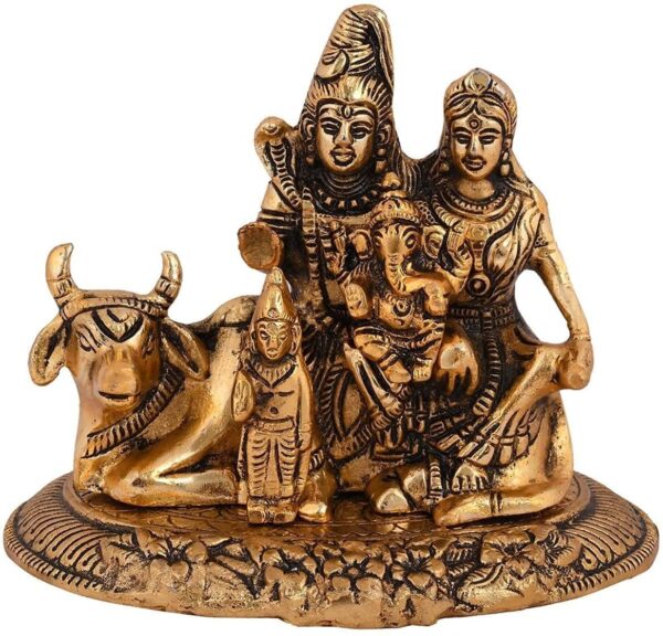 Handcrafted Shiva Parvati Ganesh Idol Shiv Parivar Murti Statue Sculpture - Lord | eBay - Image 4