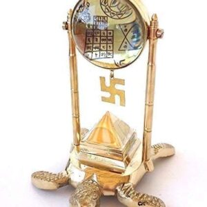 Brass Tortoise Meru Vastu Yantra With 91 Pyramid Along Shri Yantra Vyapaar Vridh | eBay
