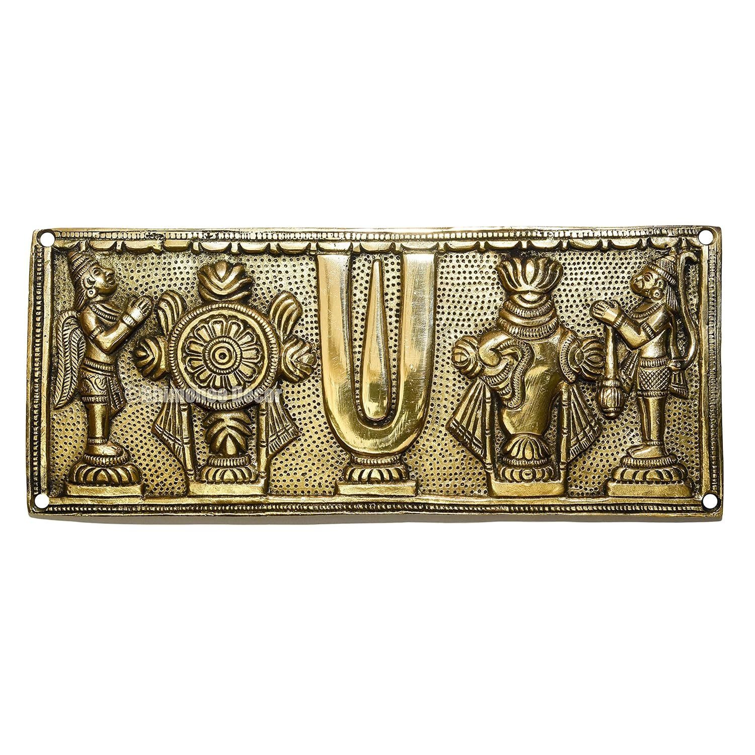 Modern Gift Centre | Pure Brass Shanku Chakra Hanging Wallplate with Garuda and | eBay - الصورة 2