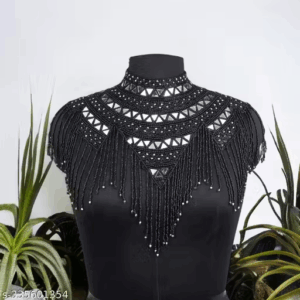 Women's Beautiful Handmaade Net Fabric Cut Sleeve Sholder Fashionable Beaded Pon | eBay